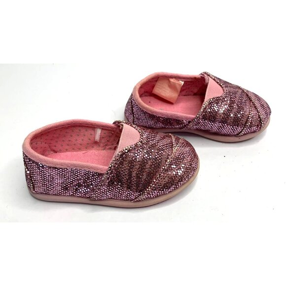 Jumping Beans Toddler Girls Size 5 Pink Sequin Shoes Flat Slip On Loafer Shoes S - Picture 2 of 6